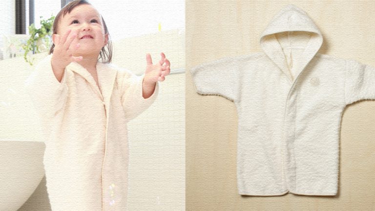 赤ちゃん用バスローブ♪オーガニックコットンで出産祝いに人気！