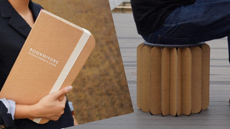 本を開けばおしゃれな家具に！？椅子や机として使えるBookniture