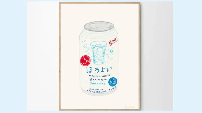 お酒好きも、アート好きも惹かれる可愛さ──『サントリーほろ酔いホワイトカン』アートポスターで日常を彩る