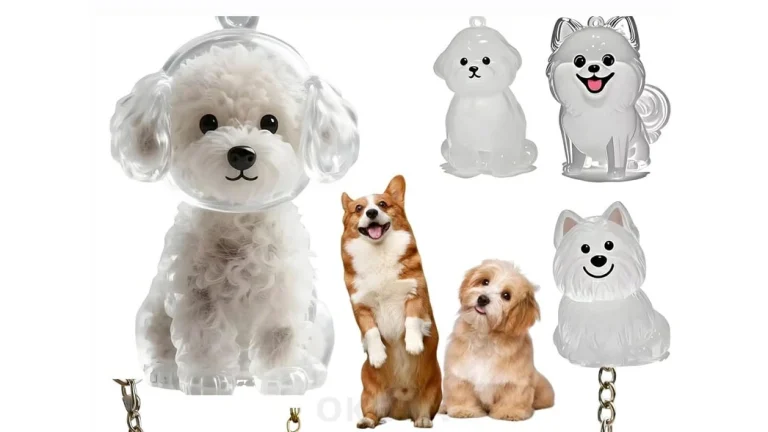 犬の毛収納ができる透明メモリアルキーホルダー – 愛犬の思い出をいつもそばに