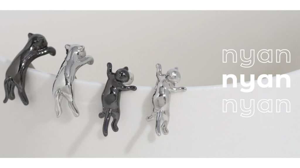 さりげなく猫を身につける｜RIN片耳用ピアス16Gで耳元にアクセント