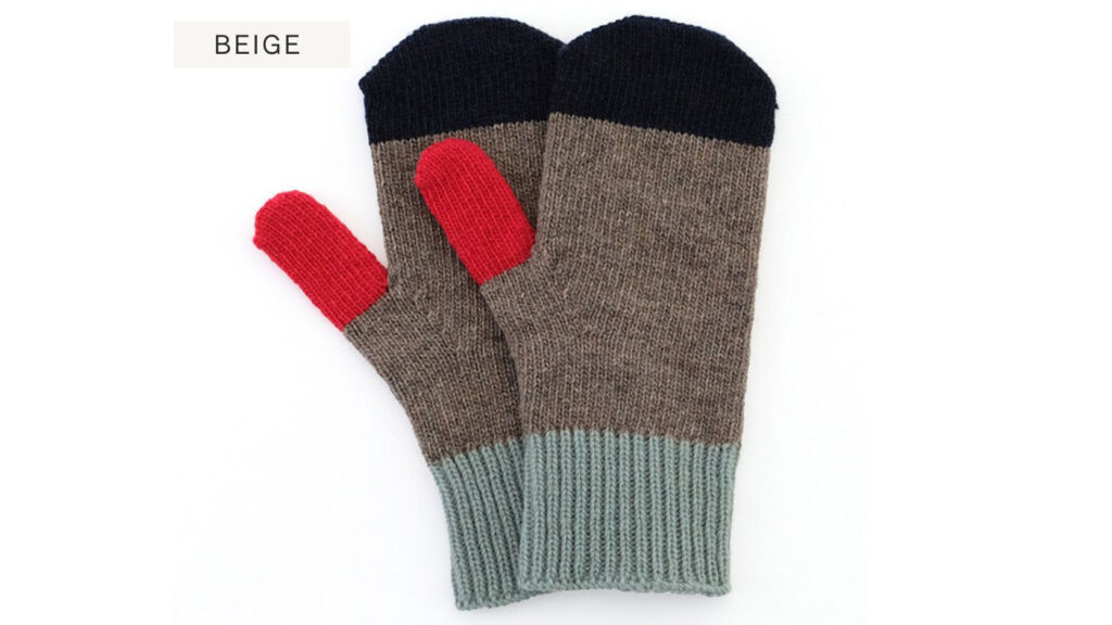 冬の手元に彩りを｜リューズニットのカラフル配色ミトンであたたかく