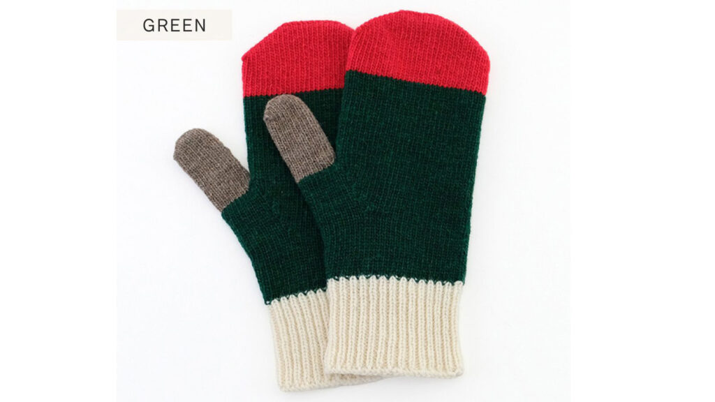 冬の手元に彩りを｜リューズニットのカラフル配色ミトンであたたかく