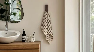 【木製タオルフック】タオルが落ちないストレスフリー設計。天然木の温もりでインテリアにも馴染む