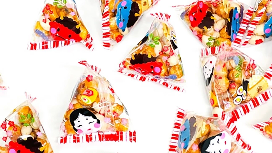福豆とあられのテトラ｜袋のまま豆まきできる節分用個包装お菓子