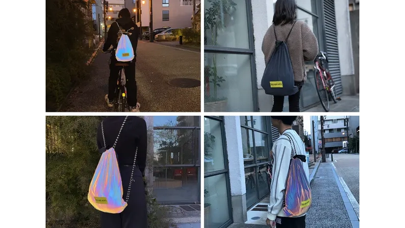 夜道対策に｜オーロラ反射ナップサックで事故防止と安心を