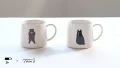 ネコとクマが寄り添う｜tomotakeデザインの波佐見焼マグカップ