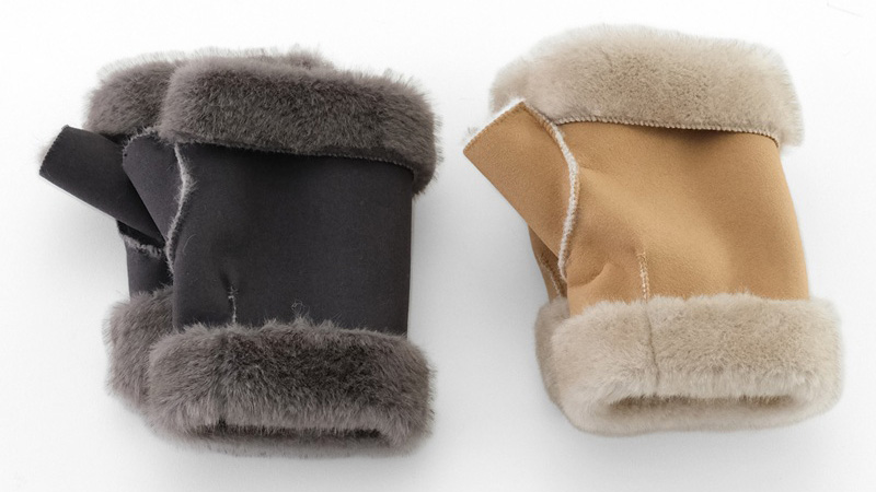 フェイクムートン×ミンクファーのハンドウォーマー|上品で暖かい冬小物