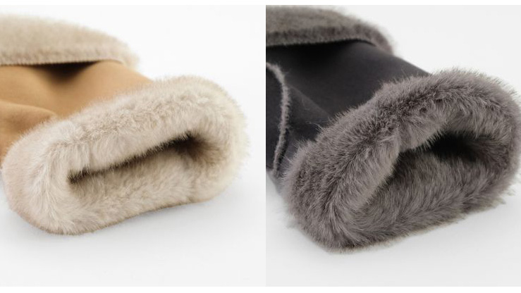 フェイクムートン×ミンクファーのハンドウォーマー|上品で暖かい冬小物