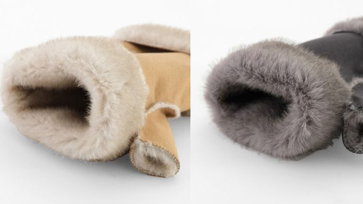 フェイクムートン×ミンクファーのハンドウォーマー|上品で暖かい冬小物