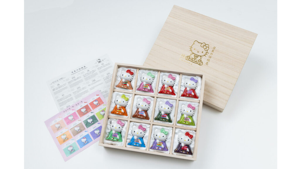 【数量限定】DICグラフィックス 日本の伝統色 ハローキティ｜平安の彩りをまとう陶器セット