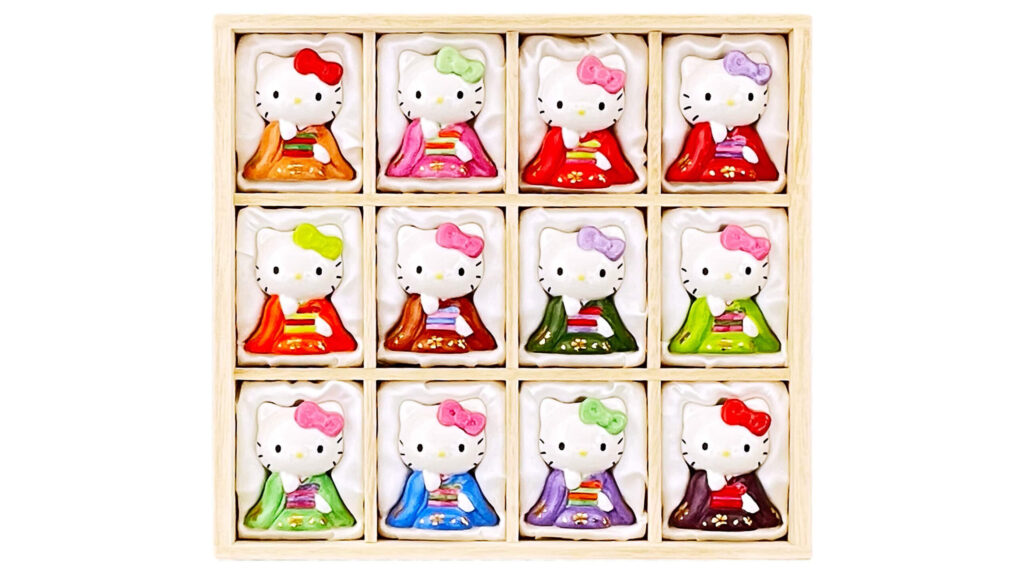【数量限定】DICグラフィックス 日本の伝統色 ハローキティ｜平安の彩りをまとう陶器セット