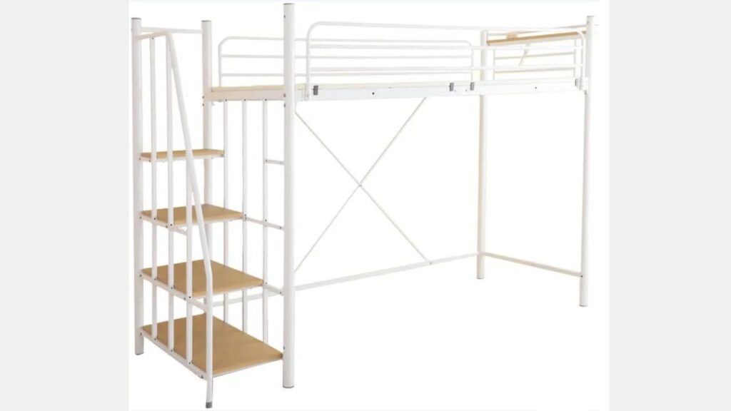 一人暮らしに最適！空間を有効活用できるモダンロフトシングルベッド