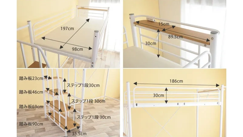 一人暮らしに最適！空間を有効活用できるモダンロフトシングルベッド