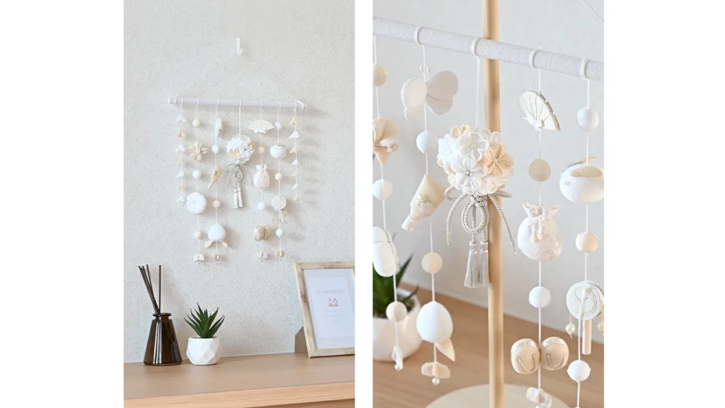 つるし雛 HAKI(ハキ)香音|白粋シリーズの上品な吊るし飾りで初節句を華やかに