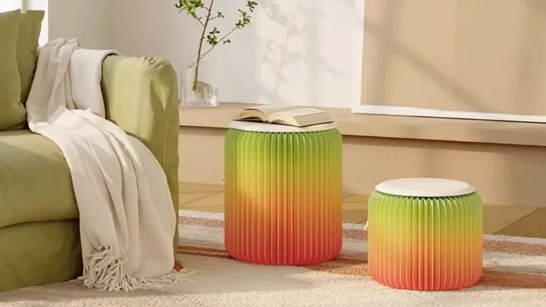 インテリアにも映える｜クラフト紙折りたたみスツール