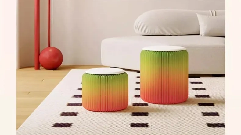 インテリアにも映える｜クラフト紙折りたたみスツール