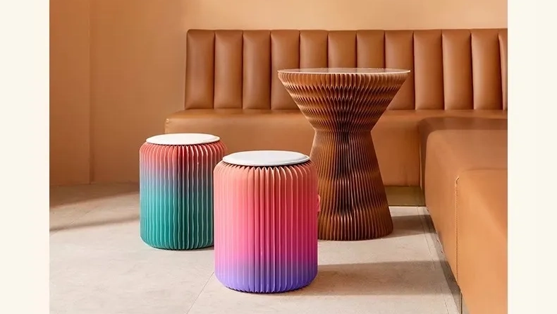 インテリアにも映える｜クラフト紙折りたたみスツール