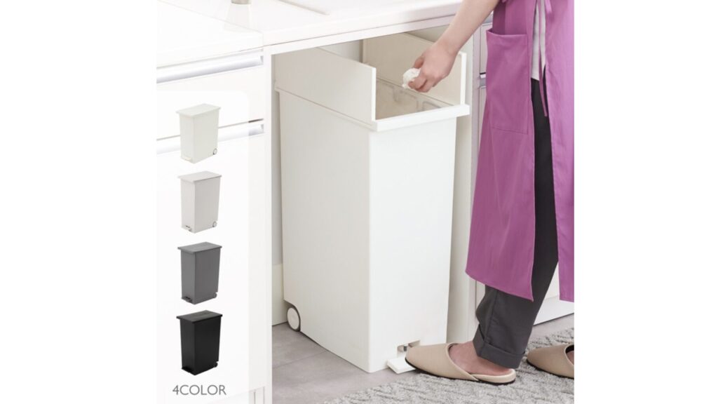 KEYUCA両開きダストボックスLL（42L）｜省スペースで静音設計の人気ゴミ箱