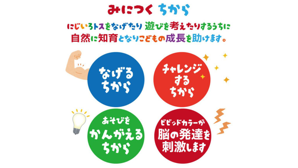 『にじいろトス』投げて遊ぶ知育ボールおもちゃ｜カラフルで親子遊びにおすすめ