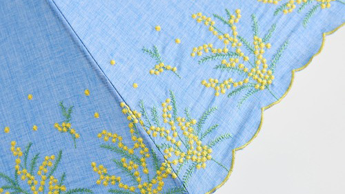 大人かわいい雨傘|バンブーハンドルのミモザ傘