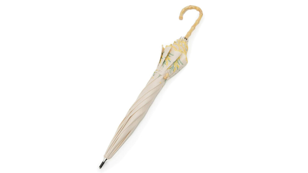 大人かわいい雨傘|バンブーハンドルのミモザ傘