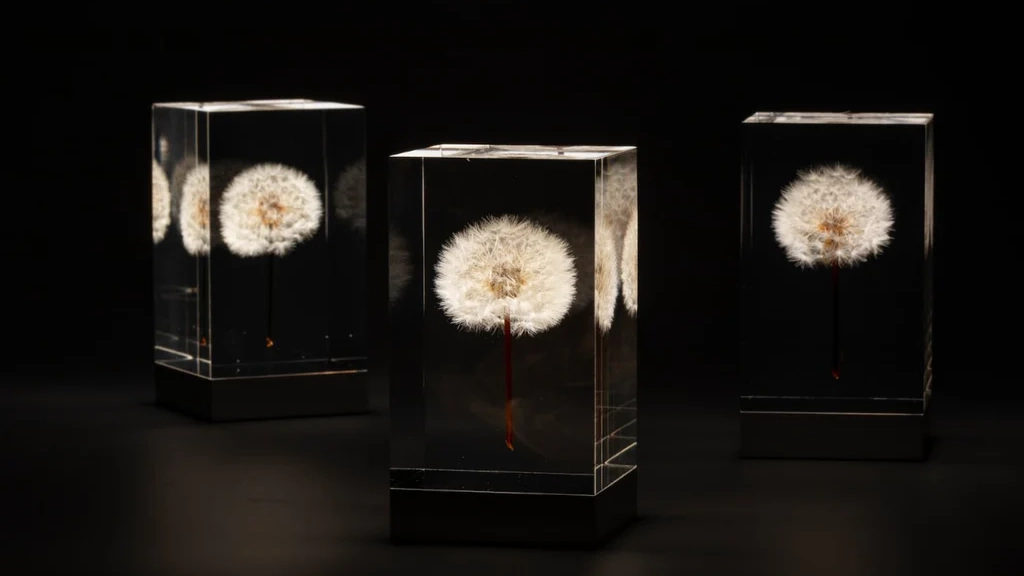 本物のタンポポを閉じ込めた照明「TAMPOPO Light」｜幻想的なテーブルライト