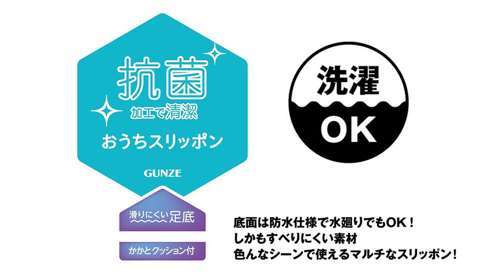 GUNZEおうちスリッポンが快適すぎる!軽くて洗える万能ルームシューズ
