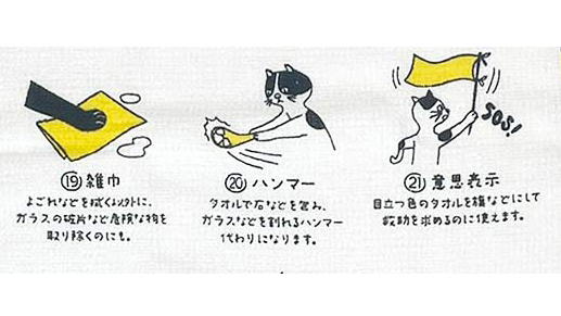 防災グッズにもおすすめ『24の使い方が描かれたタオルてぬぐい』とは？