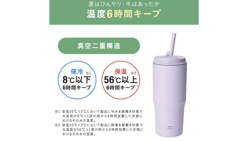 BRUNO『2WAYストロータンブラー』|直飲みもストローも楽しめる真空断熱ボトル