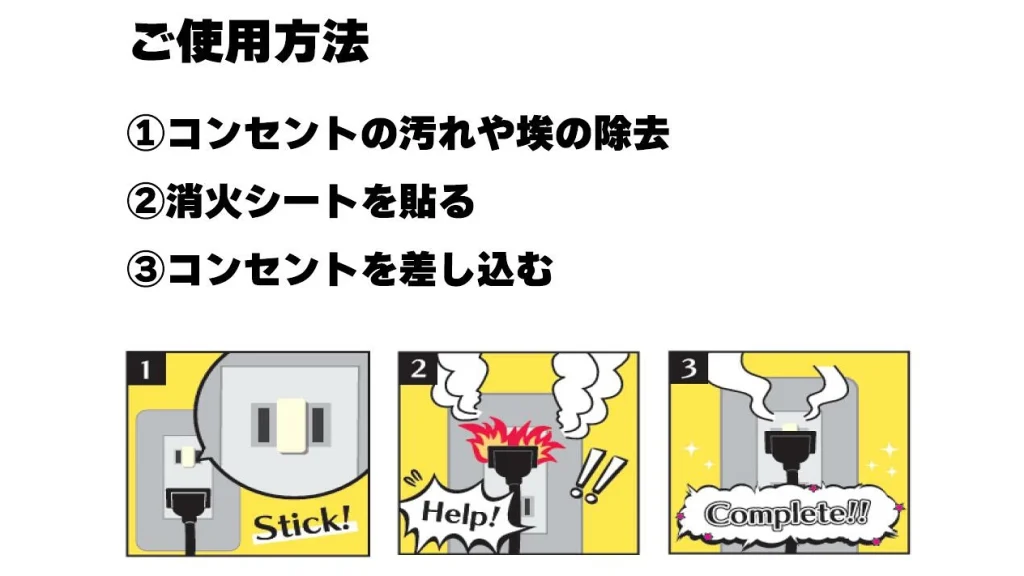 貼るだけで火災対策『消火シート』トラッキング現象を予防！