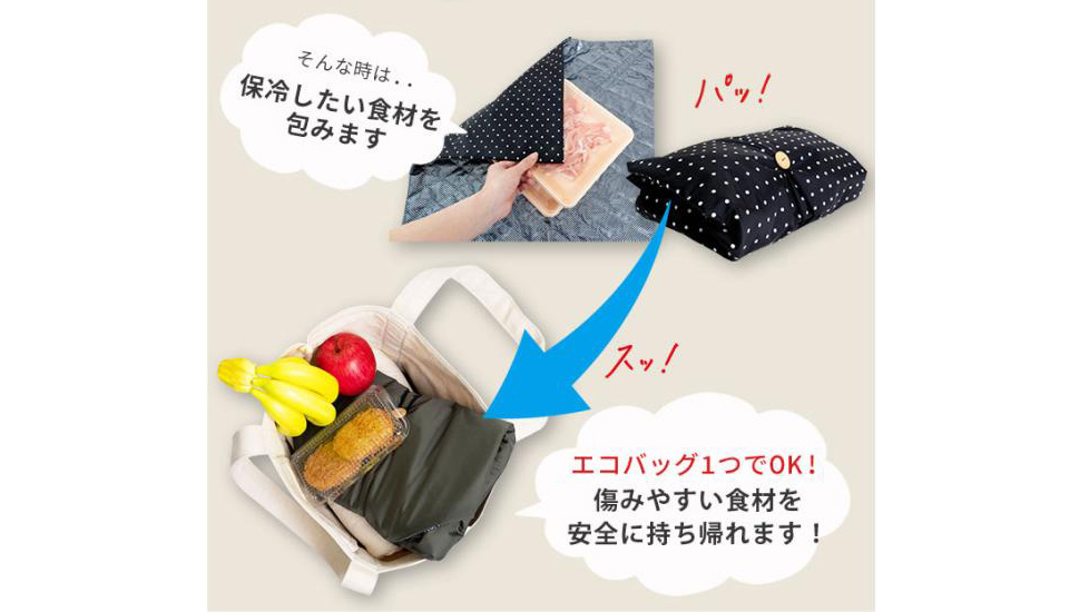 大判でなんでも包める！『保冷・保温ラップ』は買い物やレジャーに便利な日本製クロス