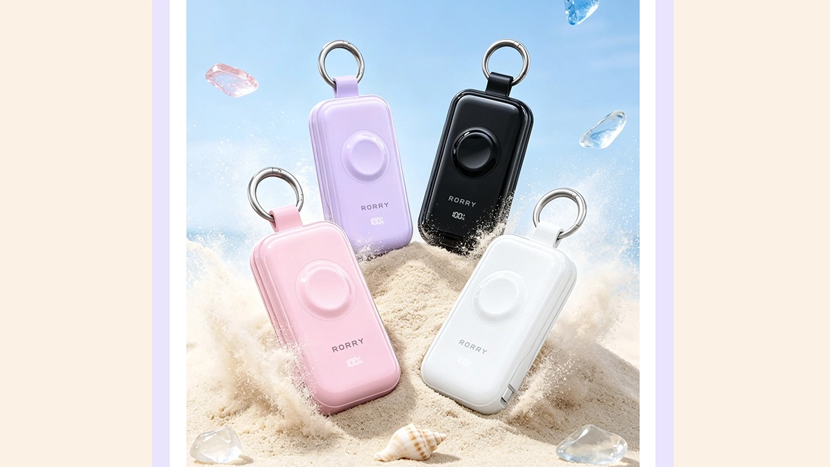 バッグに付けて持ち歩ける！RORRY『キーホルダー型モバイルバッテリー』45W急速充電