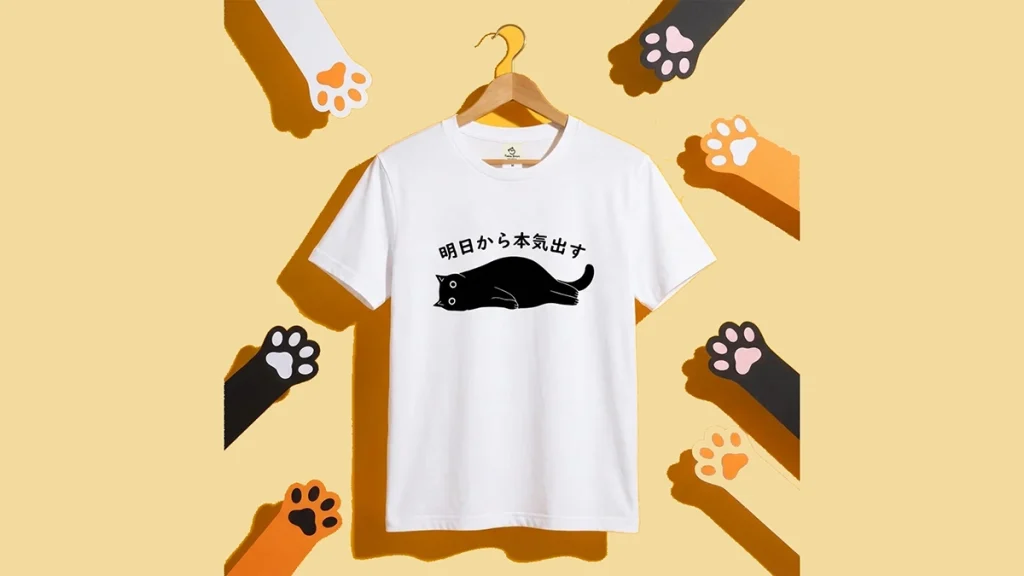 猫Tシャツ『明日から本気出す』ゆるかわ猫に癒される人気Tシャツ