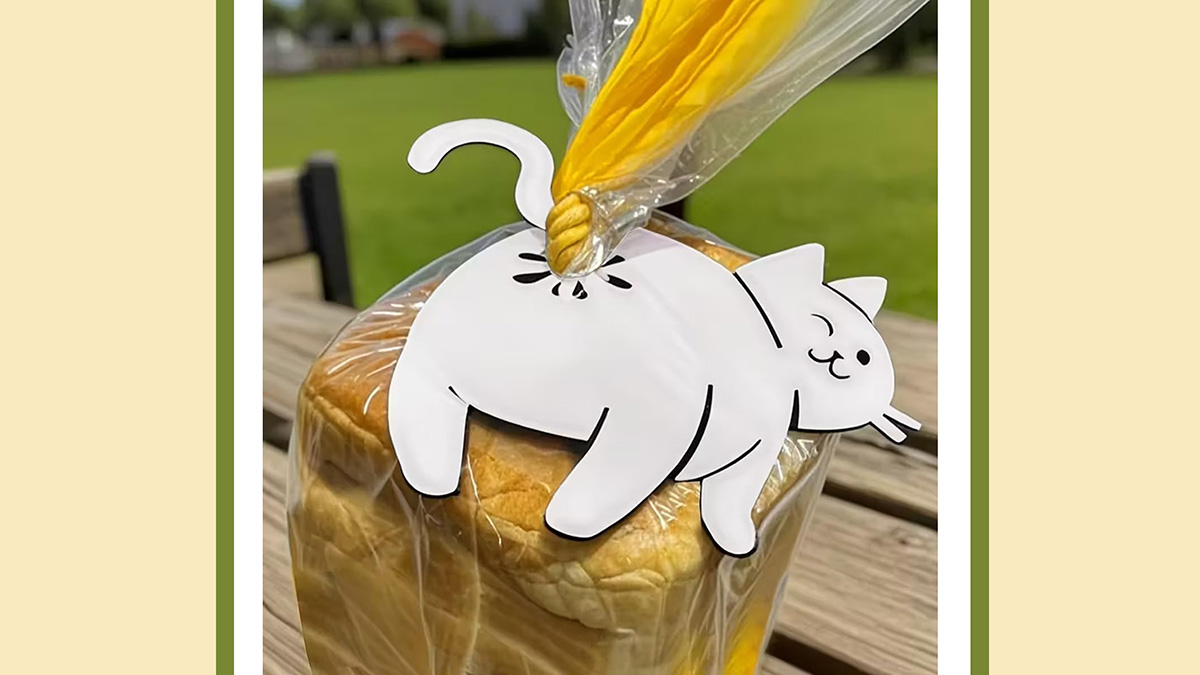 猫のお尻がキュート!立体猫モチーフの『袋用クリップ』で食品をしっかり保存