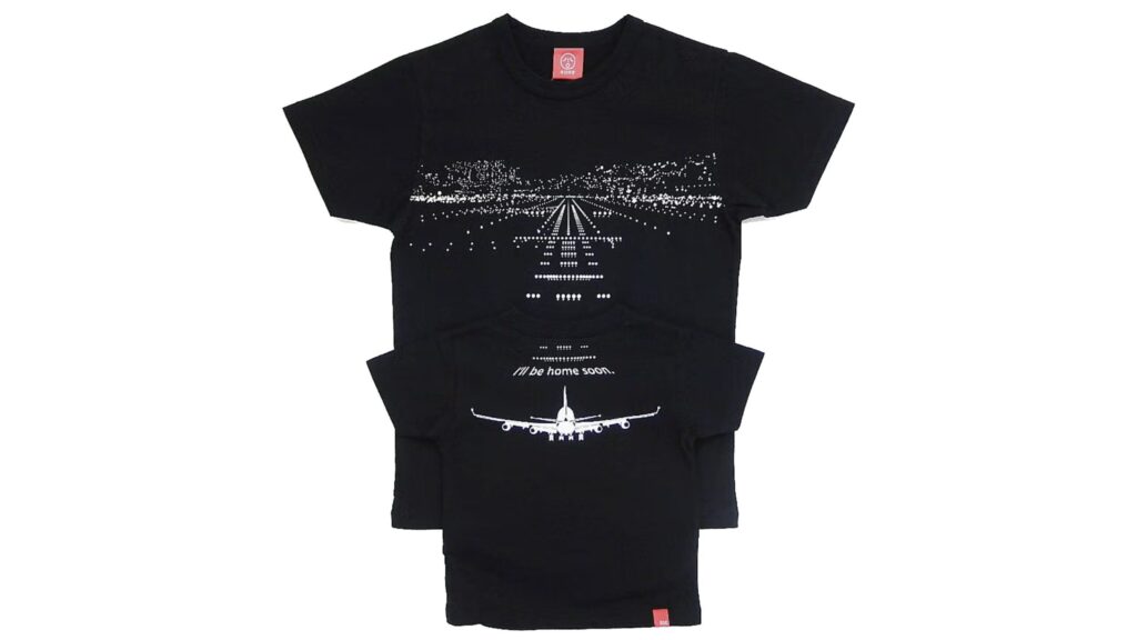 半袖Tシャツ『LANDING』は暗闇で光る空港の夜景が魅力！親子コーデも楽しめる一枚