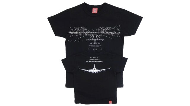 半袖Tシャツ『LANDING』は暗闇で光る空港の夜景が魅力！親子コーデも楽しめる一枚