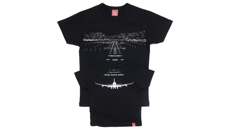 半袖Tシャツ『LANDING』は暗闇で光る空港の夜景が魅力！親子コーデも楽しめる一枚
