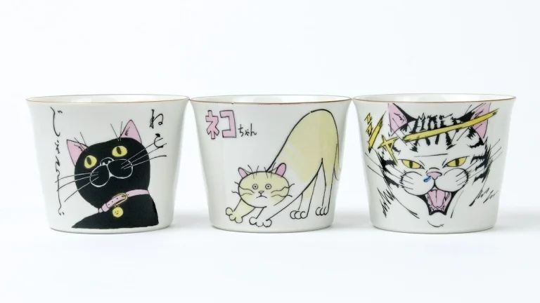 猫の表情に癒される！九谷焼『ネコジェラシー そばちょこ』