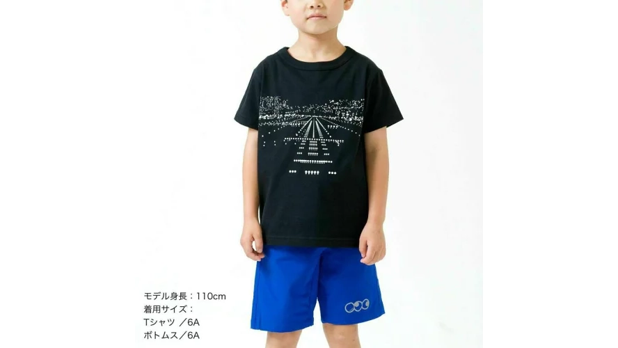 半袖Tシャツ『LANDING』は暗闇で光る空港の夜景が魅力！親子コーデも楽しめる一枚