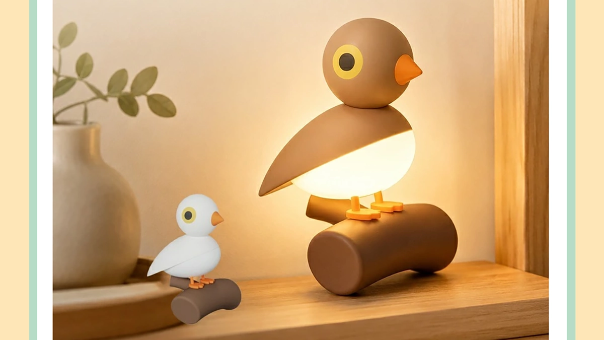 鳥型ナイトライトが可愛い！人感センサーでふわっと自動点灯